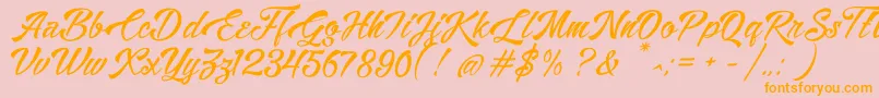 Alisandra Demo Font – Orange Fonts on Pink Background