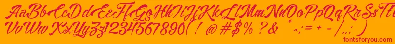 Alisandra Demo Font – Red Fonts on Orange Background