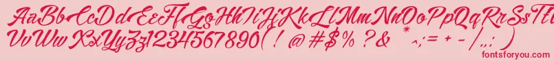 Alisandra Demo-Schriftart – Rote Schriften auf rosa Hintergrund