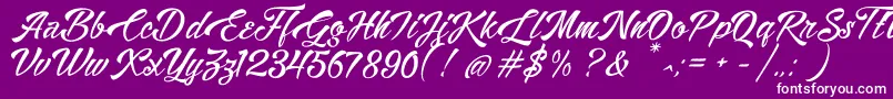 Police Alisandra Demo – polices blanches sur fond violet