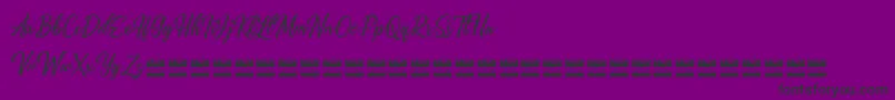Alishader demo-Schriftart – Schwarze Schriften auf violettem Hintergrund