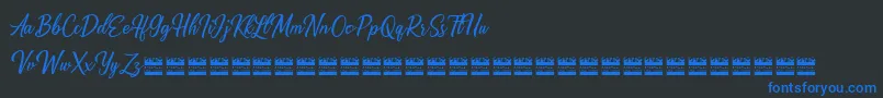 Alishader demo Font – Blue Fonts on Black Background