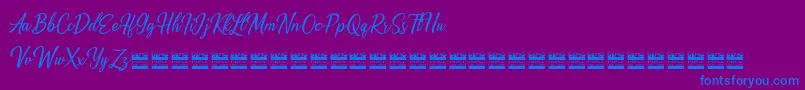 Alishader demo Font – Blue Fonts on Purple Background