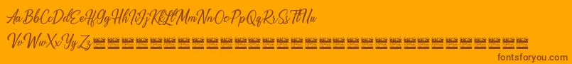 Alishader demo Font – Brown Fonts on Orange Background