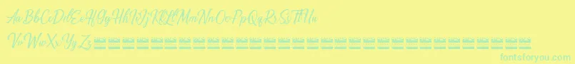 Alishader demo Font – Green Fonts on Yellow Background