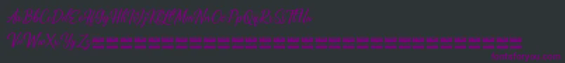 Alishader demo-fontti – violetit fontit mustalla taustalla