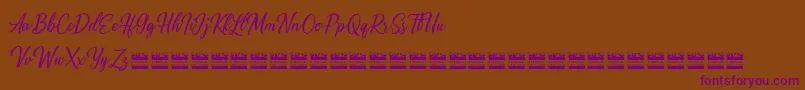 Alishader demo-Schriftart – Violette Schriften auf braunem Hintergrund