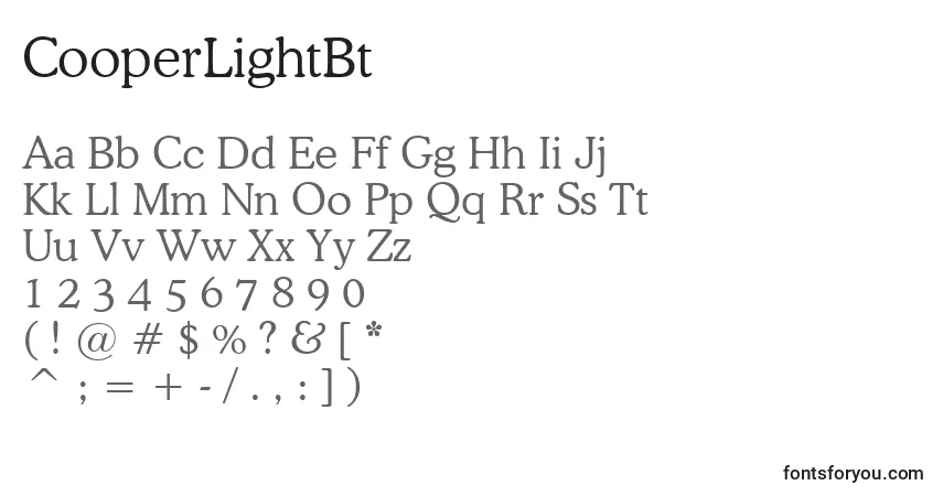 CooperLightBt Font – alphabet, numbers, special characters
