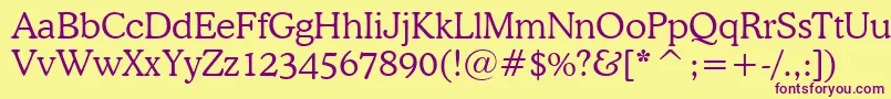 CooperLightBt Font – Purple Fonts on Yellow Background