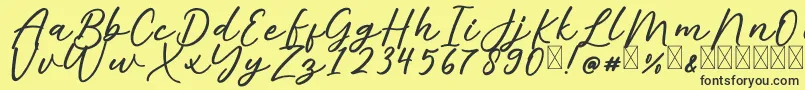 AlishaFree Font – Black Fonts on Yellow Background