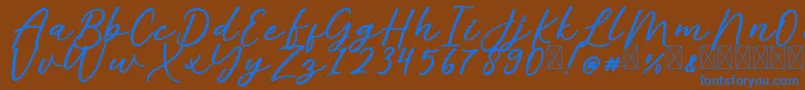 AlishaFree Font – Blue Fonts on Brown Background