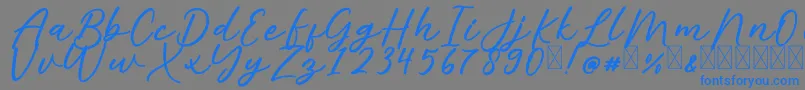 AlishaFree Font – Blue Fonts on Gray Background