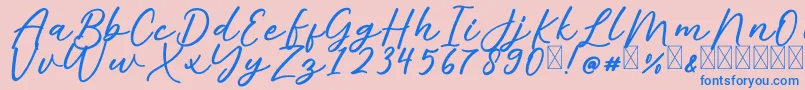 AlishaFree Font – Blue Fonts on Pink Background