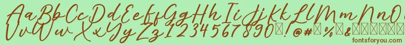 AlishaFree Font – Brown Fonts on Green Background