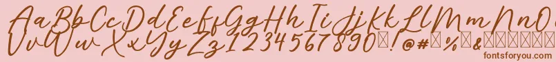 AlishaFree Font – Brown Fonts on Pink Background
