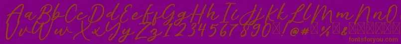AlishaFree Font – Brown Fonts on Purple Background