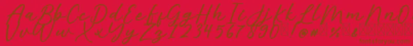 AlishaFree Font – Brown Fonts on Red Background