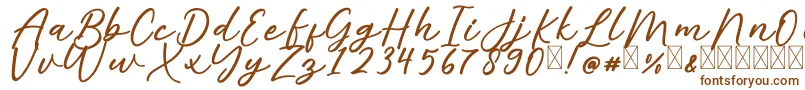 AlishaFree-Schriftart – Braune Schriften auf weißem Hintergrund