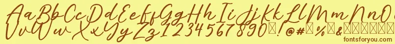 AlishaFree Font – Brown Fonts on Yellow Background