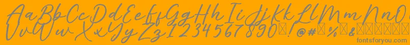 AlishaFree-Schriftart – Graue Schriften auf orangefarbenem Hintergrund