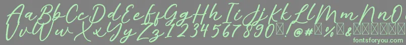 AlishaFree Font – Green Fonts on Gray Background