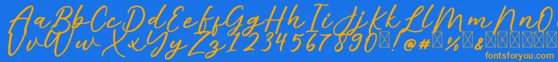 AlishaFree Font – Orange Fonts on Blue Background