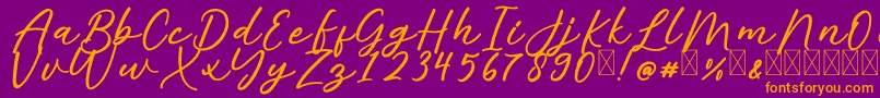 AlishaFree Font – Orange Fonts on Purple Background