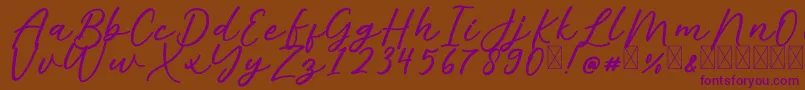 AlishaFree Font – Purple Fonts on Brown Background