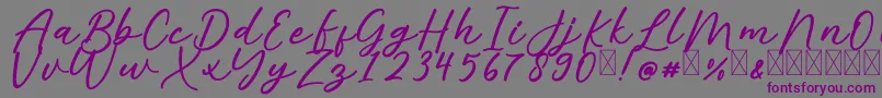 AlishaFree-Schriftart – Violette Schriften auf grauem Hintergrund