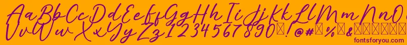 AlishaFree Font – Purple Fonts on Orange Background