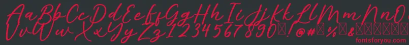AlishaFree-Schriftart – Rote Schriften auf schwarzem Hintergrund