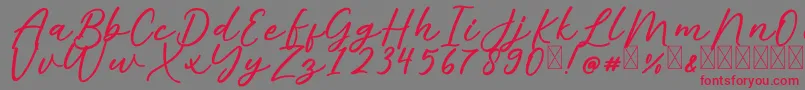 AlishaFree Font – Red Fonts on Gray Background