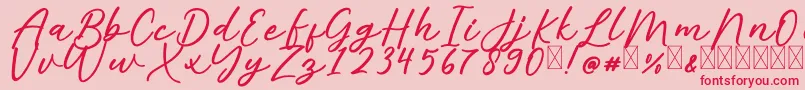 AlishaFree Font – Red Fonts on Pink Background