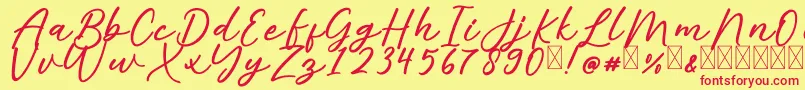 AlishaFree Font – Red Fonts on Yellow Background