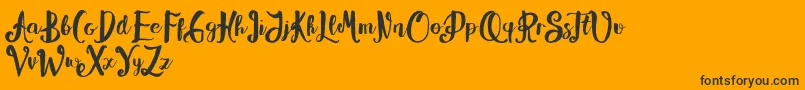 Alissya Font – Black Fonts on Orange Background