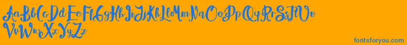 Alissya Font – Blue Fonts on Orange Background