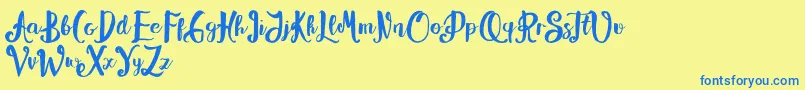 Alissya Font – Blue Fonts on Yellow Background