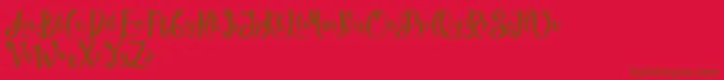 Alissya-Schriftart – Braune Schriften auf rotem Hintergrund