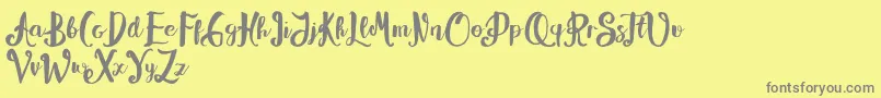 Alissya Font – Gray Fonts on Yellow Background