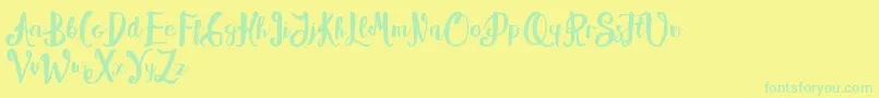 Alissya Font – Green Fonts on Yellow Background