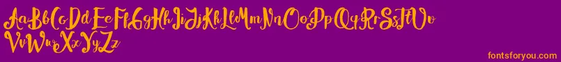 Alissya-Schriftart – Orangefarbene Schriften auf violettem Hintergrund