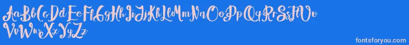 Alissya Font – Pink Fonts on Blue Background