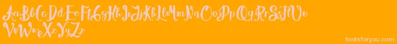 Alissya Font – Pink Fonts on Orange Background