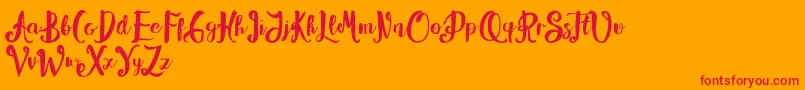 Alissya-Schriftart – Rote Schriften auf orangefarbenem Hintergrund
