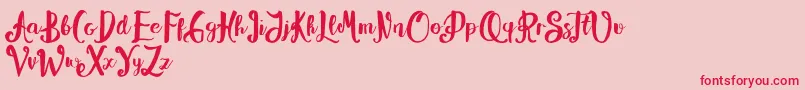 Alissya-Schriftart – Rote Schriften auf rosa Hintergrund