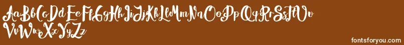 Alissya-Schriftart – Weiße Schriften auf braunem Hintergrund