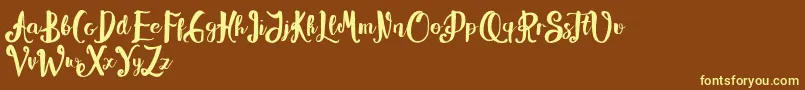 Alissya Font – Yellow Fonts on Brown Background