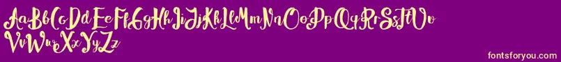 Alissya Font – Yellow Fonts on Purple Background