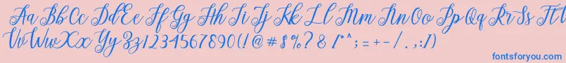 Alista  Font – Blue Fonts on Pink Background