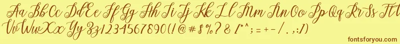 Alista  Font – Brown Fonts on Yellow Background